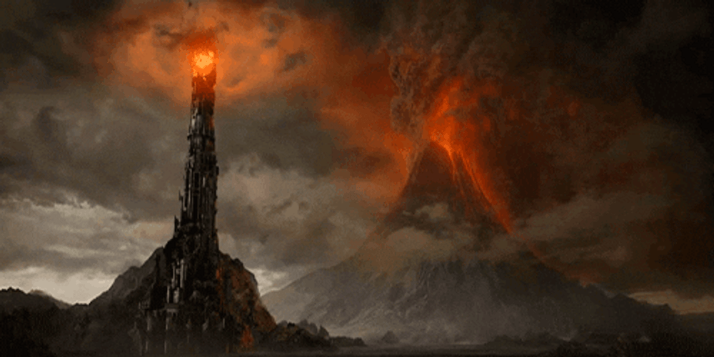 Eye Of Sauron On Barad-Ur Volcano GIF