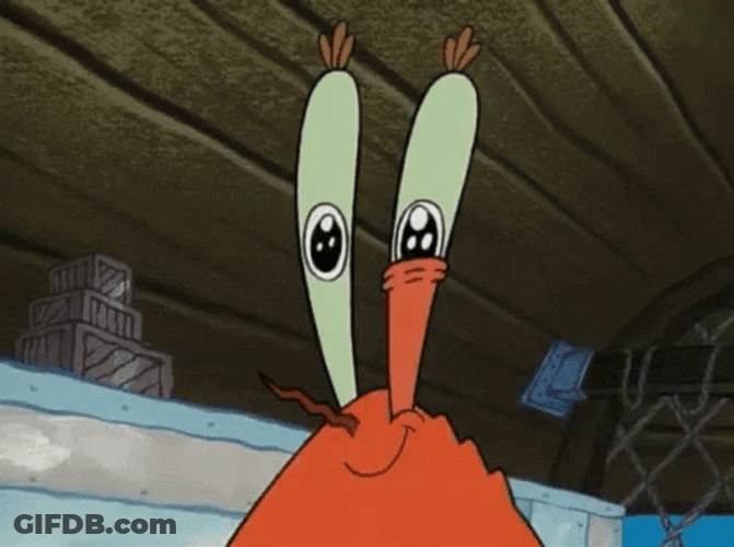 Eye Twitching Mr Krabs GIF
