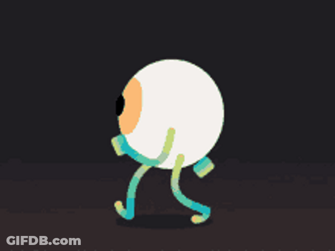 Eyeball Walking Around GIF