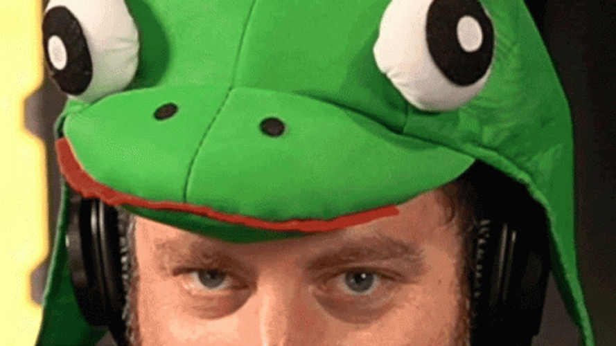 Eyebrow Flutter Frog Hat Man GIF