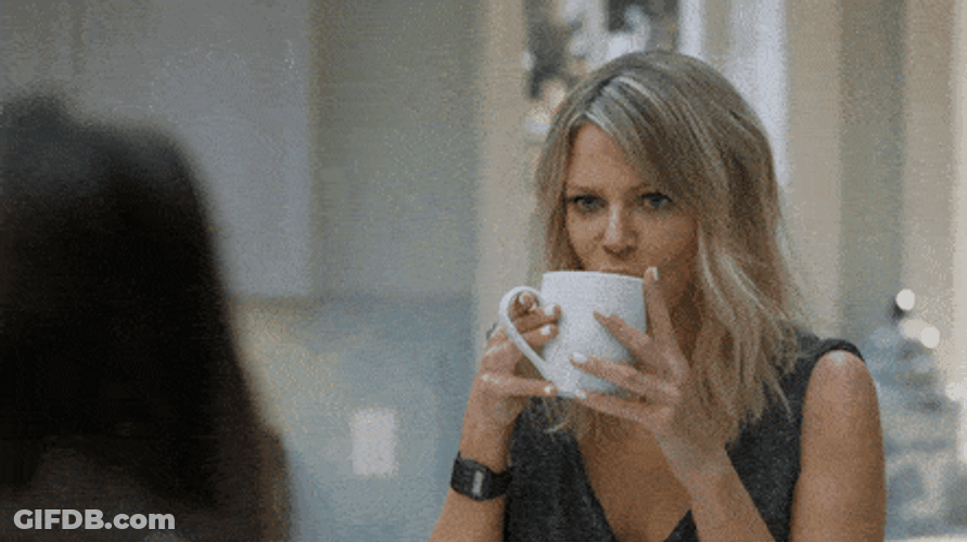 Eyeroll While Drinking Coffee GIF