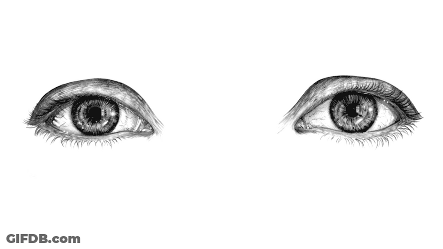 Eyes Looking Upward Sketch GIF