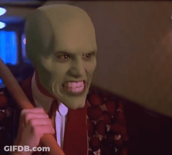 Eyes Popping Out The Mask Playing His Tounge GIF