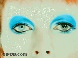 Eyes With Blue Makeup Close Up GIF