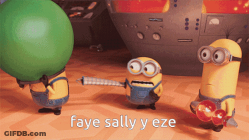 Eze Sally Y Faye Written On Three Minions GIF