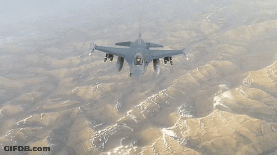 F-16 Fighting Falcon Jet Spin Flying Down GIF
