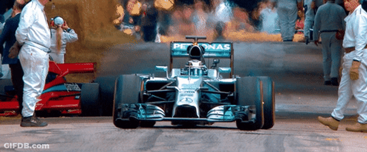 F1 Mercedes After Pitstop GIF