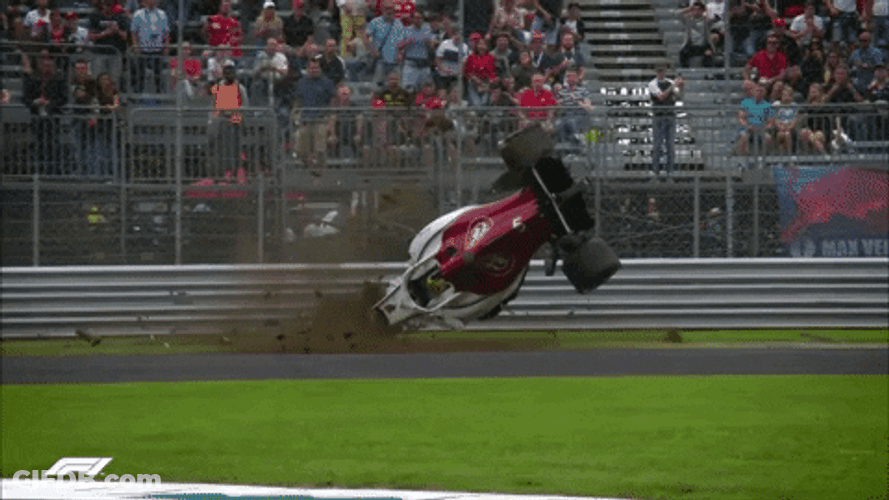 F1 Slow Motion Crash GIF