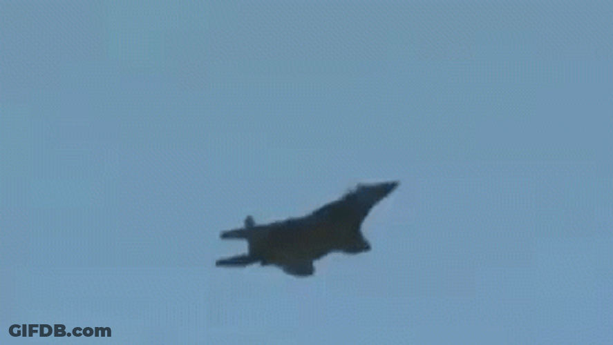 F22 Raptor 360 Degree Flight GIF