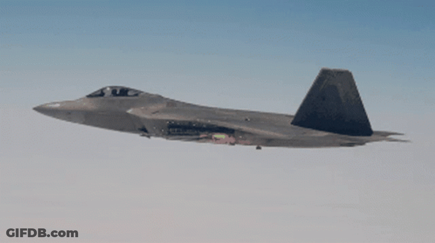 F22 Raptor Combat Bomb Release GIF