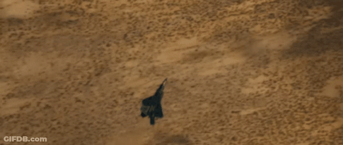 F22 Raptor Rolling Flight GIF