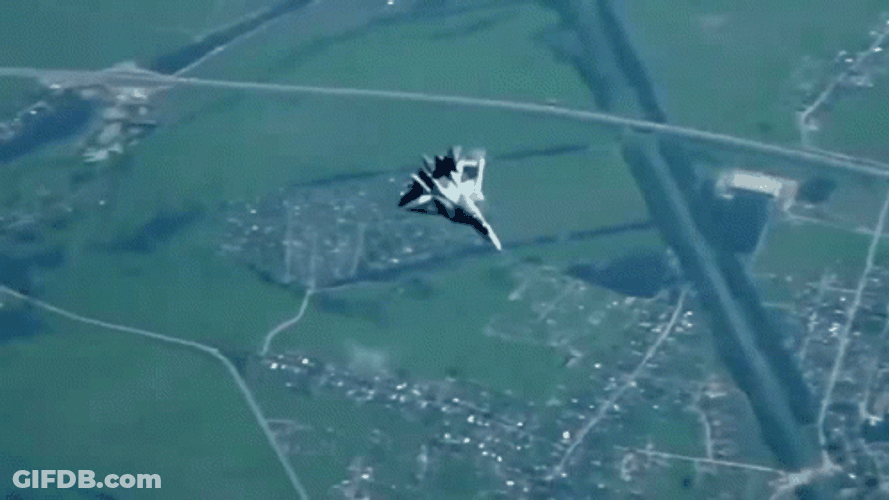 F22 Raptor Sideways Flight GIF