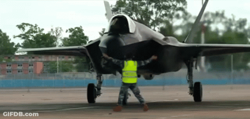 F35 Fighter Jet Ready For Take Off GIF