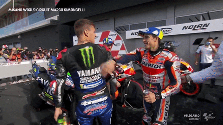 Fabio Quartararo Motorcycle Race Tight Hugs GIF