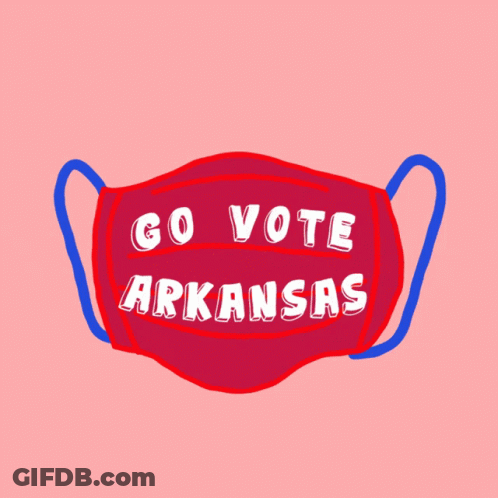 Face Mask Saying Go Vote Arkansas GIF