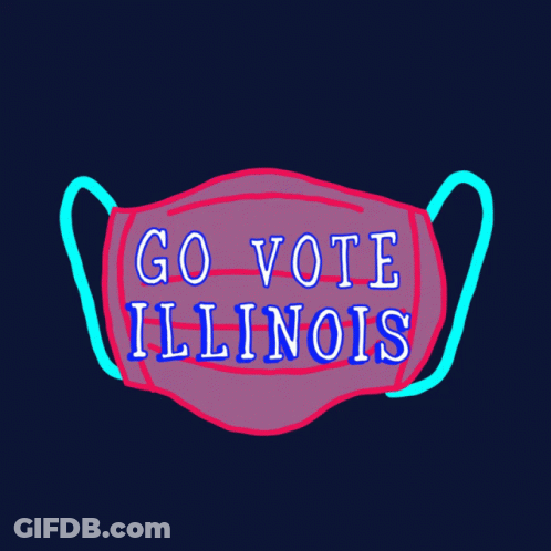 Face Mask Saying Go Vote Illinois GIF