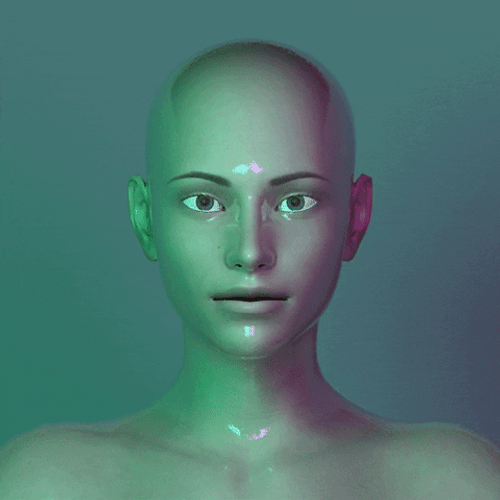 Face Melt Computer Animation GIF