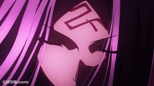 Face On Purple Background With Letter F GIF