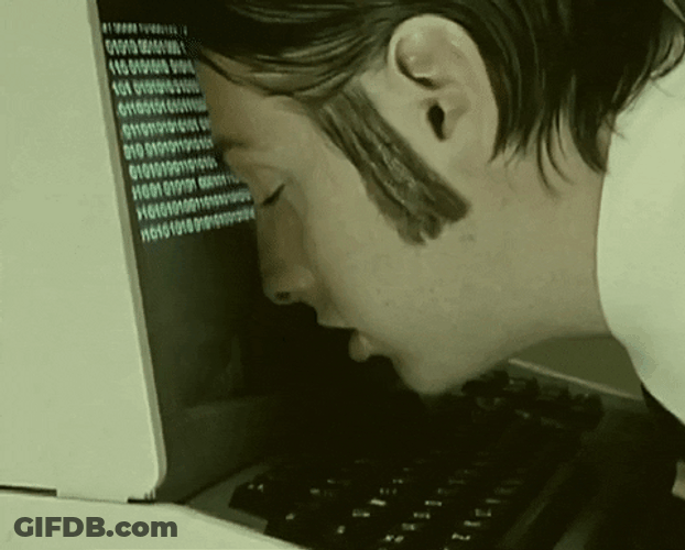 Face On Screen Monday Work Meme GIF
