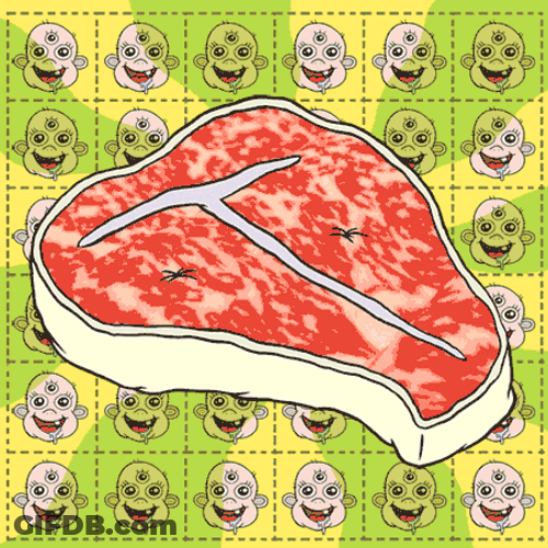 Face On Steak Animation GIF