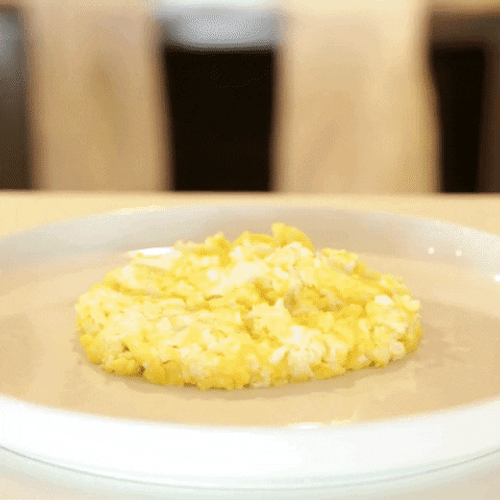 Face Touching Scrambled Egg Breakfast GIF