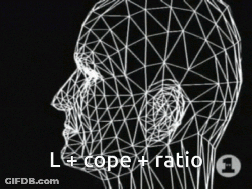 Face With L + Cope + Ratio Text GIF