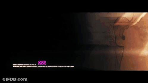 Face With Purple And Yellow Glowing X GIF