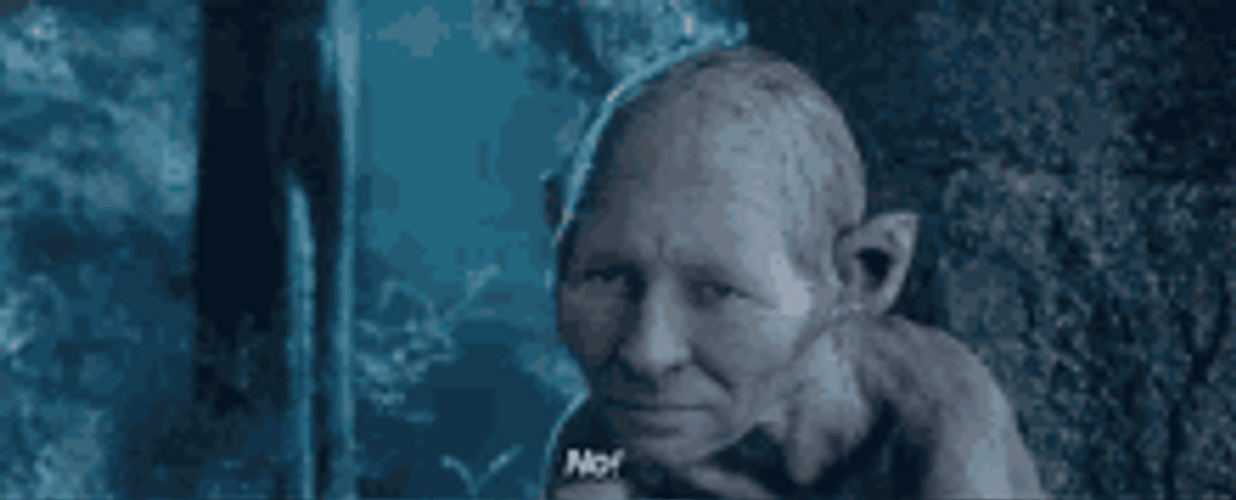 FaceApp Gollum Saying No GIF