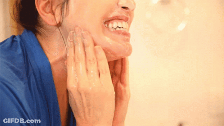 Facial Scrubbing Face Around Smiling Sharzad Kiadeh GIF