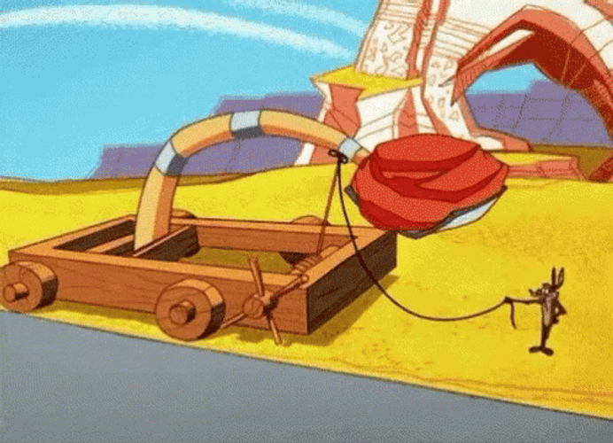 Fail Evil Plan Of Coyote For Road Runner GIF