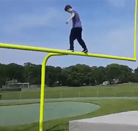 Fail Goal Post Backflip GIF