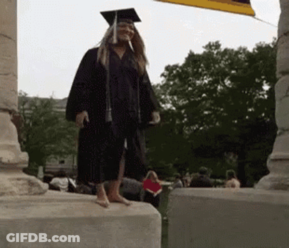Fail Graduation Happy Jump GIF