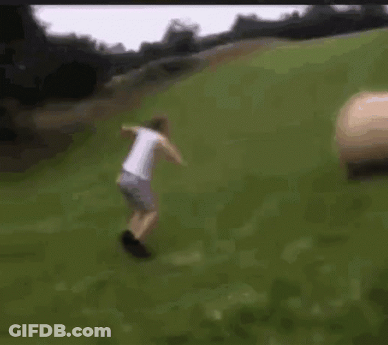 Fail Hay Bale Jump GIF