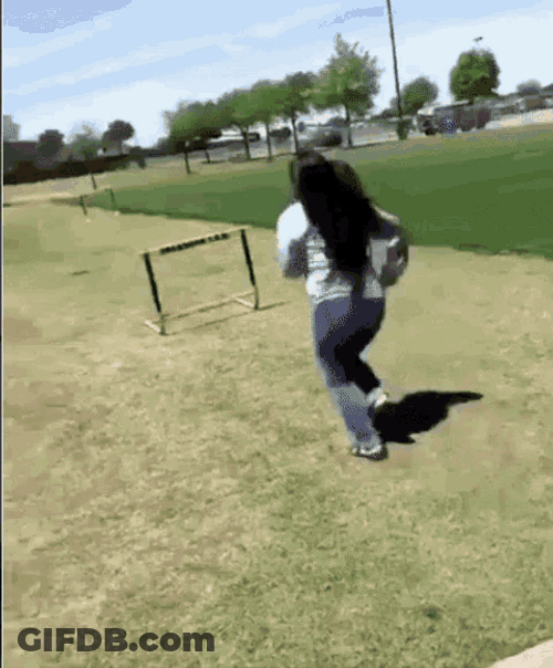 Fail Hurdle Jump Girl GIF