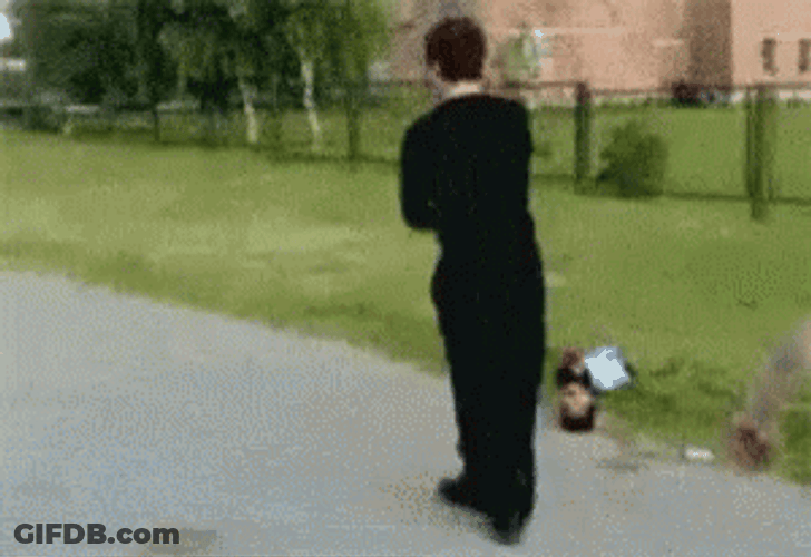 Fail Jump Kick Boy GIF