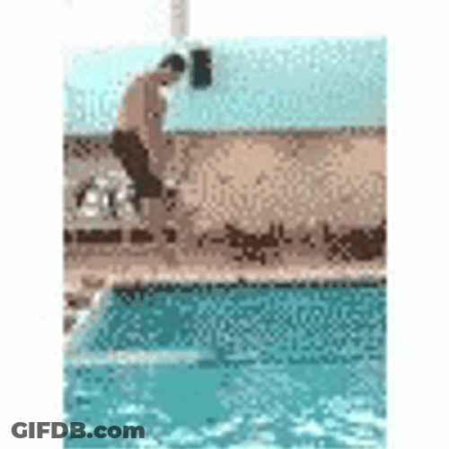 Failed Cannonball Dive In A Pool GIF