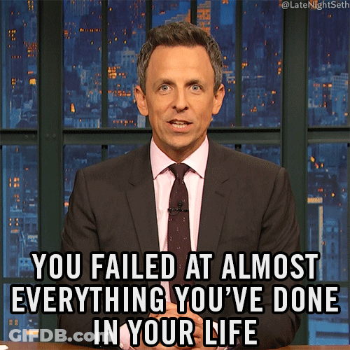 Failure At Almost Everything Seth Meyers GIF