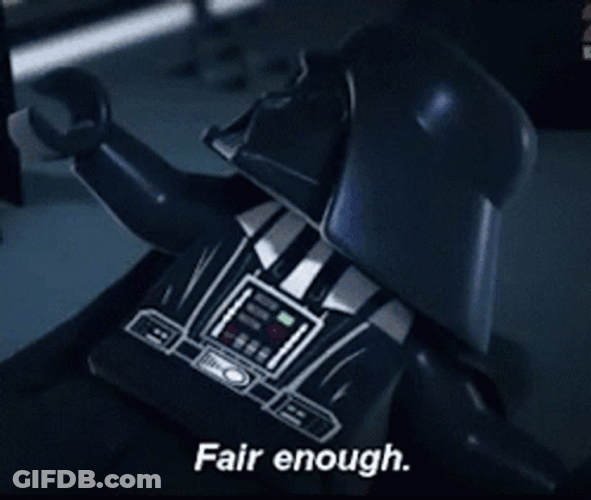 Fair Enough Lego Darth Vader GIF
