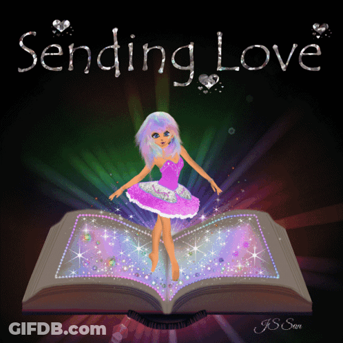 Fairy Dancing In Open Book Sending Love GIF
