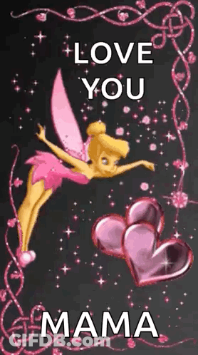 Fairy Flying With Hearts Love You Mama GIF