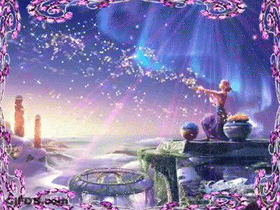 Fairy Painting With Purple Frame GIF