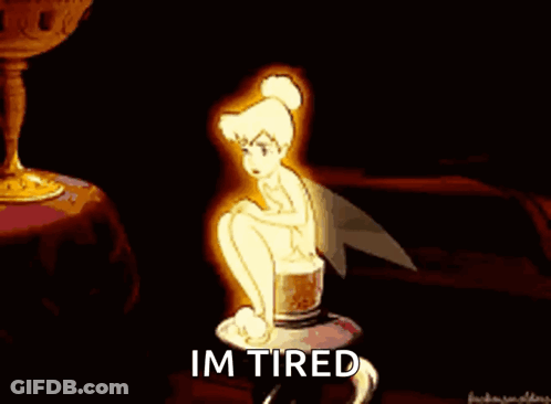 Fairy Sitting On Bottle Saying Im Tired GIF