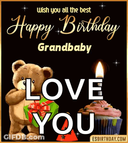 Fairy Sitting On Cake With Candle Says I Love You Babygirl GIF