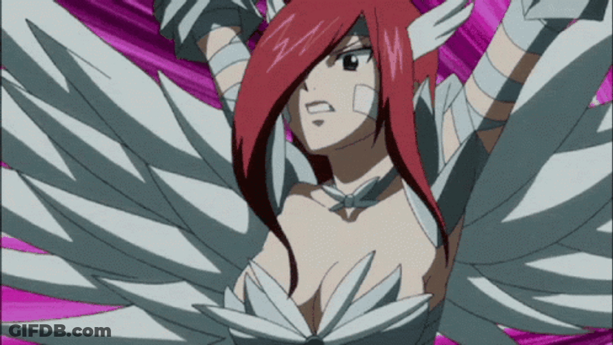 Fairy Tail Erza Scarlet Multiple Sword Requipping GIF