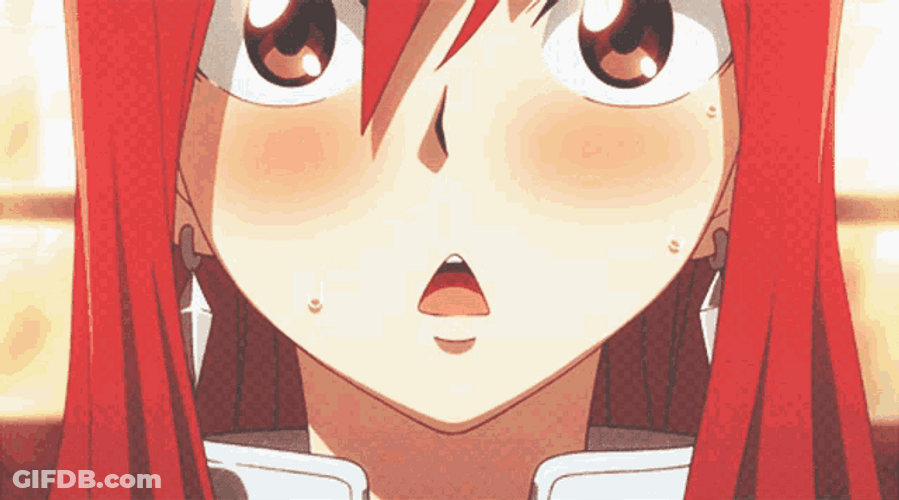 Fairy Tail Erza Scarlet Rosy Cheeks Blush GIF