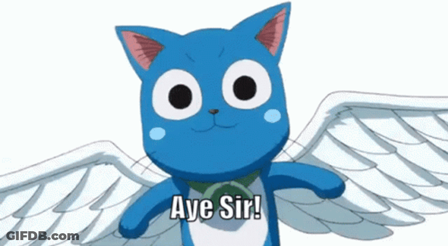 Fairy Tail Happy Aye Sir GIF
