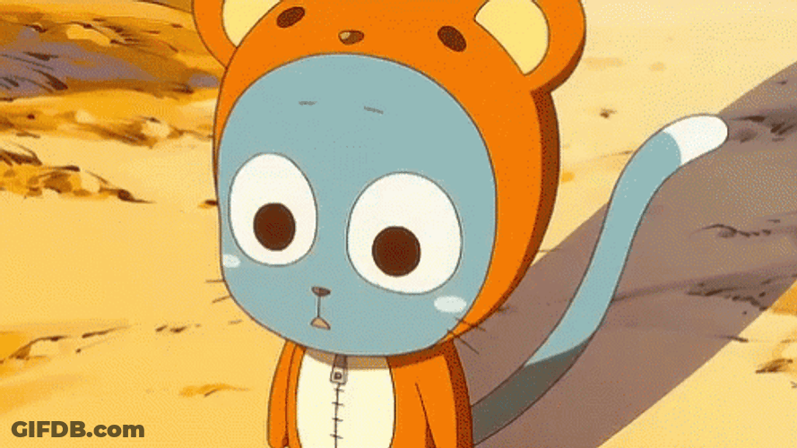 Fairy Tail Happy In Bear Costume GIF