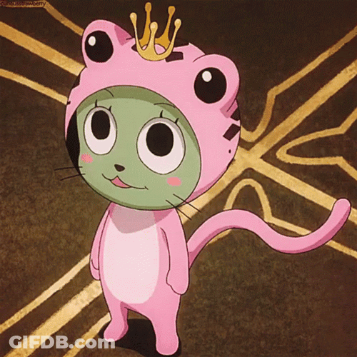 Fairy Tail Happy In Pink Frog GIF