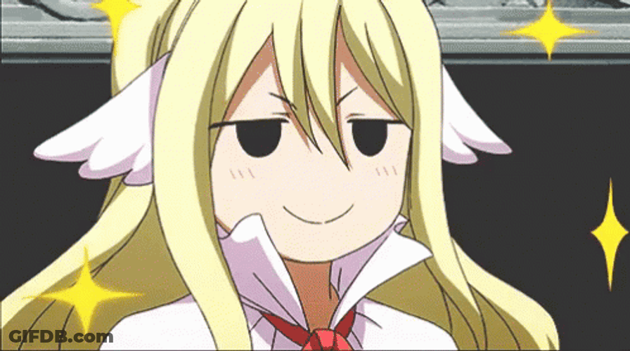 Fairy Tail Lucy Smirking GIF