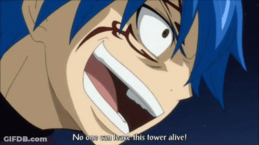 Fairy Tail Natsu & Grey Fighting GIF